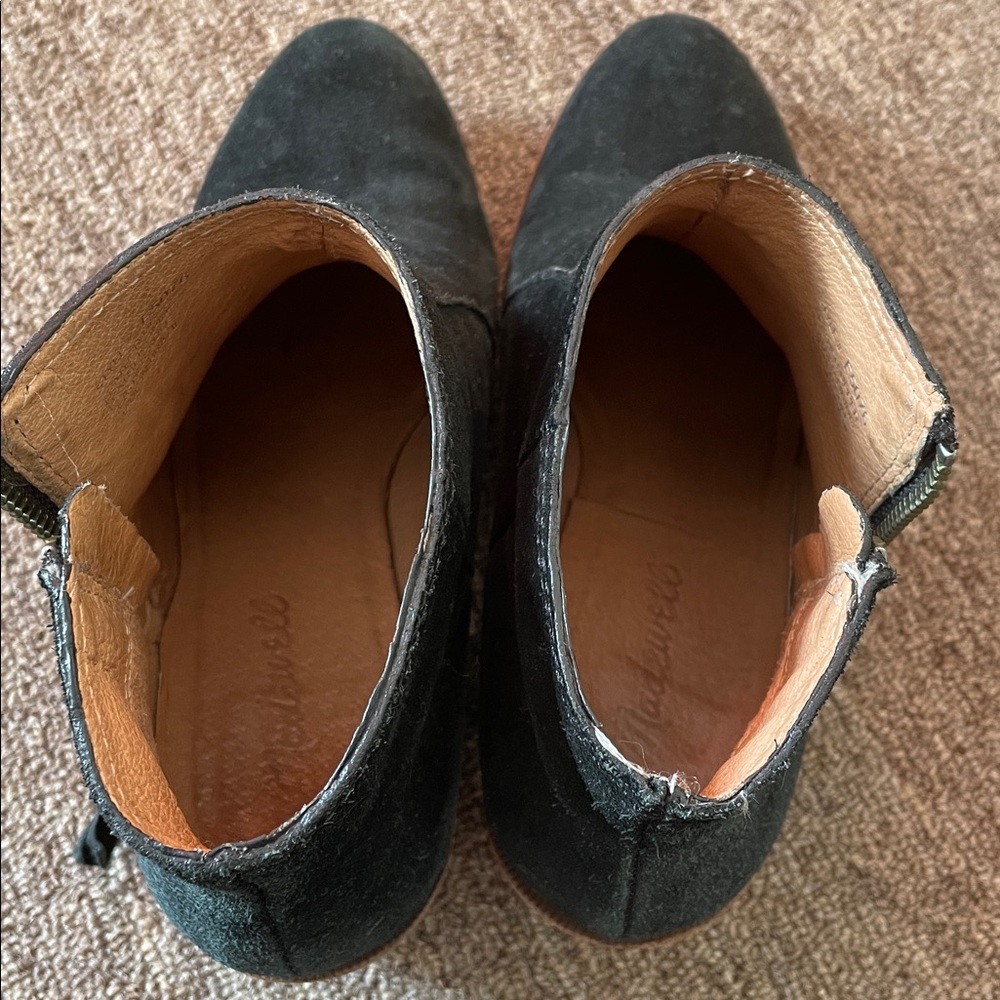 Black Suede Ankle Boots, Madewell brand. 7.5, 7 1/2 - Picture 5 of 12